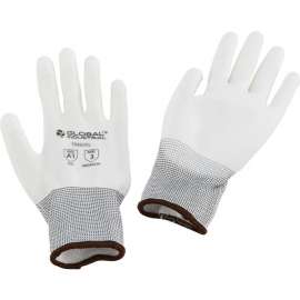 Global Industrial Flat Polyurethane Coated Gloves, White, Large