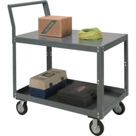 Global Industrial Service Cart w/2 Shelves, 1200 lb. Capacity, 36"L x 24"W x 27"H, Gray