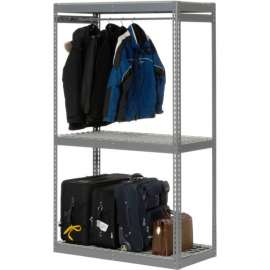 Global Industrial Boltless Luggage Garment Single Rack - 48"W x 24"D x 84"H