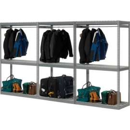 Global Industrial Boltless Luggage Garment Triple Rack - 144"W x 24"D x 84"H