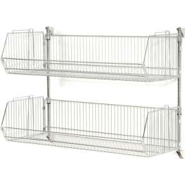 Wall Mount Basket Kit 48"W x 20"D x 9"H (2 Basket) Chrome