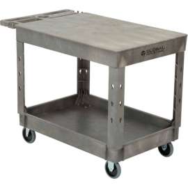 Global Industrial Flat Top Utility Cart w/2 Shelves, 44"L x 25-1/2"W x 32-1/2"H, Gray