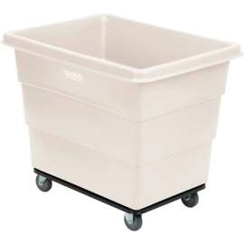 Global Industrial Plastic Bulk Box Truck, 12 Bushel, Steel Chassis Base White