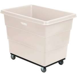 Global Industrial Plastic Bulk Box Truck, 16 Bushel, Steel Chassis Base White