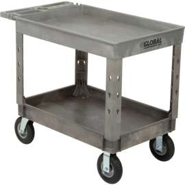 Global Industrial Tray Top Utility Cart w/2 Shelves, 44"L x 25-1/2"W x 35-1/2"H, Gray