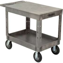 Global Industrial Flat Top Utility Cart w/2 Shelves, 44"L x 25-1/2"W x 35-1/2"H, Gray
