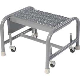 Grip 16"W 1 Step Steel Rolling Ladder 10"D Top Step - WLSR001162