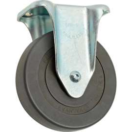 Medium Duty Rigid Plate Caster 5" Hard Rubber Wheel 290 Lb. Capacity