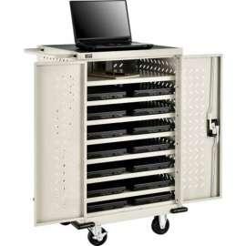 Mobile Charging Cart for 12 Chromebooks and Tablets, Putty, Assembled