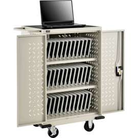 Mobile Storage & Charging Cart for 36 iPads & Tablets, Putty, Unassembled