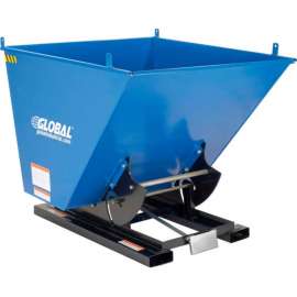 Global Industrial Steel Self-Dumping Forklift Hopper W/Bump Release, 1 Cu. Yd, 6000 Lbs.