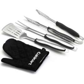 Cuisinart 3-Piece Grilling Tool Set w/ Grill Glove, Black