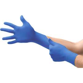 Ansell MICROFLEX Cobalt N19 Nitrile Gloves, Powder-Free, Beaded, Size M, 100/Pack
