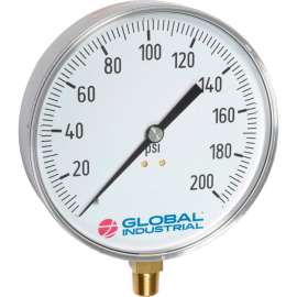 Global Industrial 4-1/2" Contractor Gauge, 60 PSI, 1/4" NPT LM, Stainless Steel