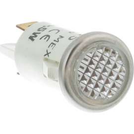 Allpoints 38-1476 White Flush Lens Signal Light - 125V