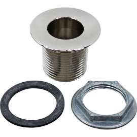 Allpoints 56-1211 Nickel Plated Brass Sink Drain - 1" NPS; 1 1/2" Long; 1 3/8" Sink Opening
