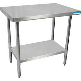 BK Resources Workbench W/Adjustable Undershelf, 18 Ga. 430 Series Stainless, 30"Wx24"D