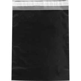 Global Industrial Colored Poly Mailers, 14-1/2"W x 19"L, 2.5 Mil, Black, 100/Pack