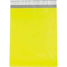 Global Industrial Colored Poly Mailers, 14-1/2"W x 19"L, 2.5 Mil, Yellow, 100/Pack