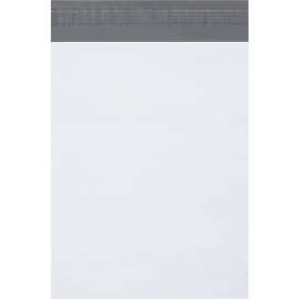 Global Industrial Expansion Poly Mailers, 10"W x 13"L x 2"D, 2.5 Mil, White, 100/Pack