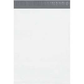 Global Industrial Expansion Poly Mailers, 15"W x 20"L x 4"D, 2.5 Mil, White, 100/Pack