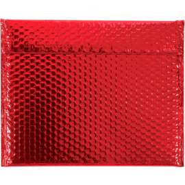 Global Industrial Glamour Bubble Mailers, 13-3/4"W x 11"L, Red, 48/Pack