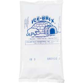 Ice-Brix Cold Packs, 3 Oz., 5"L x 2-3/4"W x 2-3/4"H, White/Blue, 96/Pack