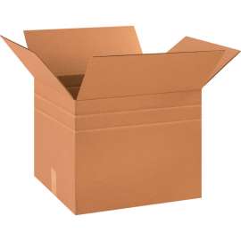 Global Industrial Multi Depth Cardboard Corrugated Boxes, 18"L x 15"W x 15"H, Kraft