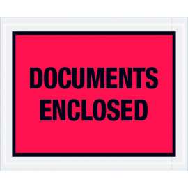 Full Face Envelopes, "Documents Enclosed" Print, 5-1/2"L x 4-1/2"W, Red, 1000/Pack