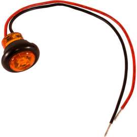 Buyers .75" Round Marker Clearance Lights - 1 LED Amber With Stripped Leads - 5623424
