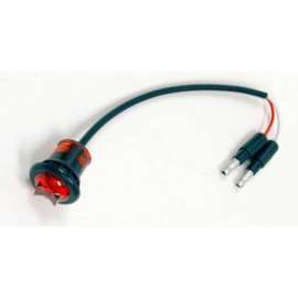 Buyers .75" Round Marker Clearance Lights - 1 LED Red With Male Bullets - 5627511