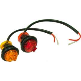 Buyers .75" Round Marker Clearance Lights - 1 LED Amber With Stripped Leads - 5627522