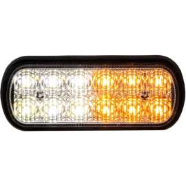 Buyers LED Rectangular Amber/Clear Strobe Light 10-30VDC - 12 LEDs - 8891602