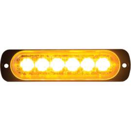 Buyers LED Rectangular Amber Low Profile Strobe Light 12V - 6 LEDs - 8891900