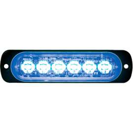 Buyers LED Rectangular Blue Low Profile Strobe Light 12V - 6 LEDs - 8891904