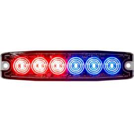 Buyers 5.14" Red/Blue Surface Mount Ultra-Thin LED Strobe Light - 8892205