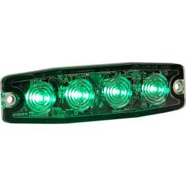 Buyers 4.4" Green Surface Mount Ultra-Thin Strobe Light With 4 LED - 8892249