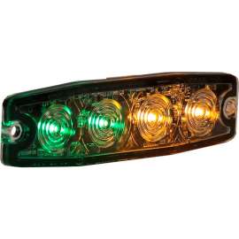 Buyers 4.4" Amber/Green Surface Mount Ultra-Thin Strobe Light - 4 LED - 8892250