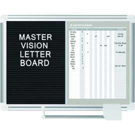 MasterVision In/Out Magnetic Dry-Erase and Letter Board Combo, 18" X 24", Aluminum Frame