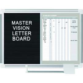 MasterVision In/Out Magnetic Dry-Erase and Letter Board Combo, 24" X 36", Aluminum Frame
