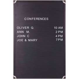 MasterVision Letter Board, 24" X 36", Aluminum Frame, Black