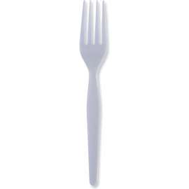 Boardwalk Heavyweight Polystyrene Cutlery, Fork, White, 1000/case