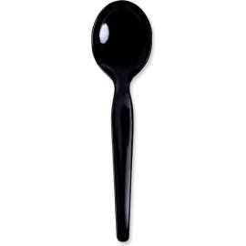 Boardwalk Heavyweight Polystyrene Cutlery, Soup Spoon, Black, 1000/case
