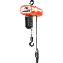 CM Valustar Electric Chain Hoist, 1/2 Ton, 10' Lift, 16 FPM, 115/230-1-60, with CC