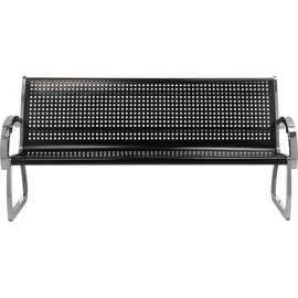 6' Parkview Stainless Steel Skyline Bench, Black