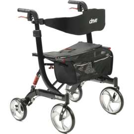 Drive Medical 10266HD-BK Nitro Euro Style Rollator Rolling Walker, Heavy Duty, Black