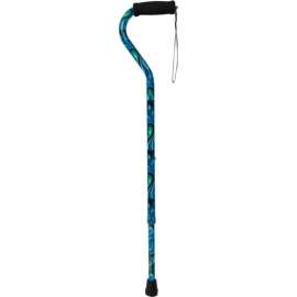 Drive Medical RTL10303SW Foam Grip Offset Handle Walking Cane, Swirl