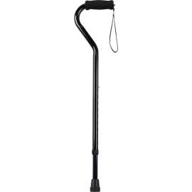 Drive Medical Offset Handle Walking Cane RTL10306, Aluminum, Foam Grip, Black