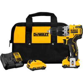 DeWALT XTREME 12V MAX Cordless Hammer Drill Kit, 3/8", Brushless, Li-Ion, 2-Speed