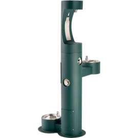 Elkay LK4420BF1UDB, Tri-Level Outdoor Pedestal Tubular W/Pet Fountain, Upper Water Refilling Station